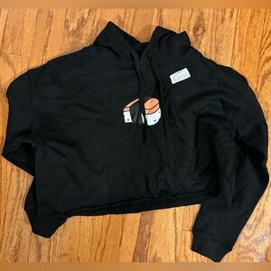 Black crop hoodie sushi masubi size small NWT